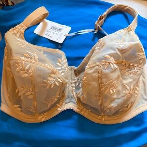 Panache Leaf Embroidered Cream Bra